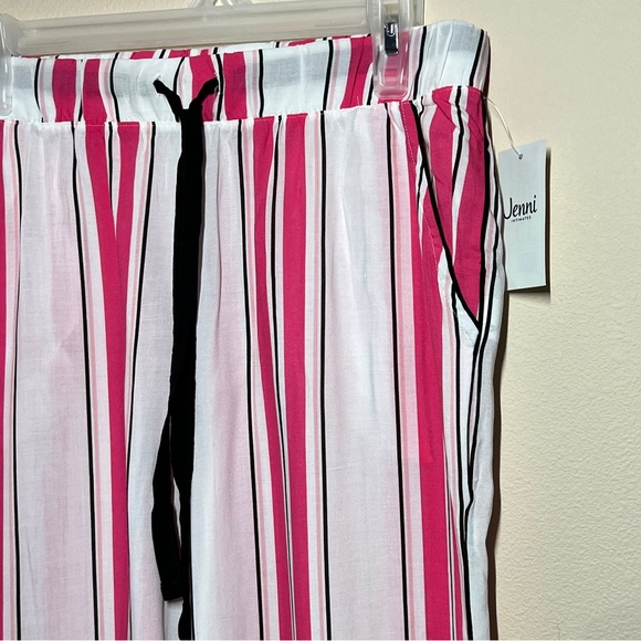 NWT Jenni Intimates Hot Pink Striped Rayon Lightweight Pajama Pants Size Small - Picture 2 of 6